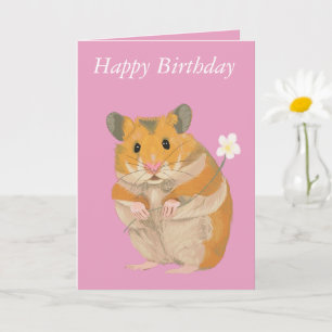 Niedlicher Hamster mit Blume Karte