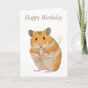 Niedlicher Hamster mit Blume Karte