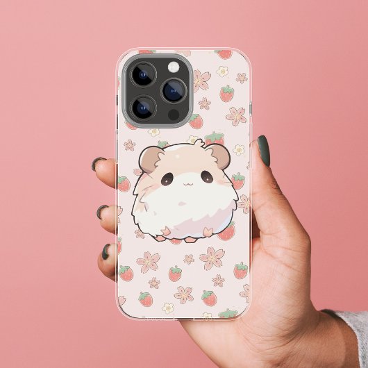 Niedlicher Hamster mit blumenbeertem Hintergrund Case-Mate iPhone Hülle