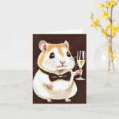 Niedlicher Hamster mit Champagnerkarte Karte (Gelbe Blume)