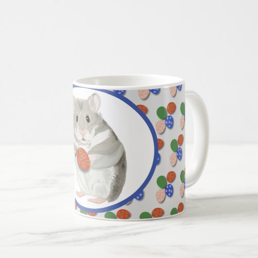 Niedlicher Hamster mit einem Ostereier Kaffeetasse (VorderseiteRechts)