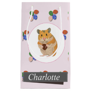 Niedlicher Hamster mit einem Ostereier Kleine Geschenktüte