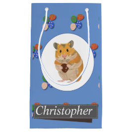 Niedlicher Hamster mit einem Ostereier Kleine Geschenktüte
