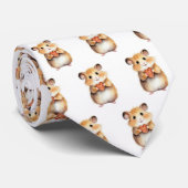 Niedlicher Hamster mit Heart Neck Krawatte (Gerollt)