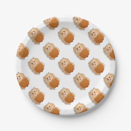 Niedlicher Hamster mit Keksillustrierung Pappteller (Vorderseite)