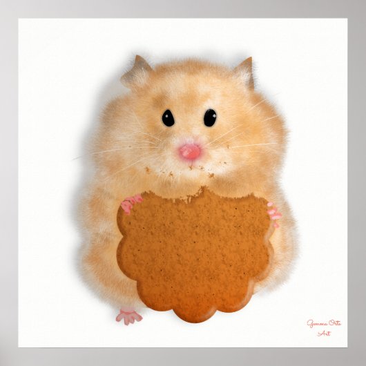 Niedlicher Hamster mit Kekskunst Illustration. Poster (Vorne)