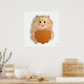Niedlicher Hamster mit Kekskunst Illustration. Poster (Küche)