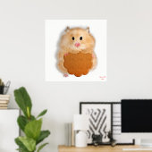 Niedlicher Hamster mit Kekskunst Illustration. Poster (Heimbüro)