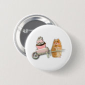 Niedlicher Hamster mit Muffin-Illustrationsgeschen Button (Vorne & Hinten)