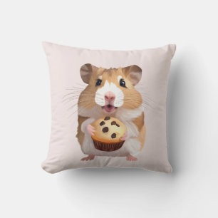 Niedlicher Hamster mit Muffin Kissen