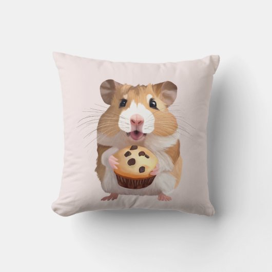 Niedlicher Hamster mit Muffin Kissen (Vorderseite)