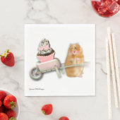Niedlicher Hamster mit Muffin-Papierserviette. Serviette (Beispiel)