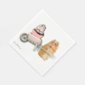 Niedlicher Hamster mit Muffin-Papierserviette. Serviette (Ecke)