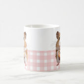 Niedlicher Hamster mit Muffin Pink Gingham Karo Kaffeetasse (Mittel)