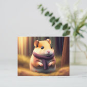 Niedlicher Hamster mit Schal Postkarte (Stehend Vorderseite)
