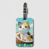 Niedlicher Hamster mit Strohhut-Top - Spaß & Casua Gepäckanhänger (Vorderseite Vertikal)