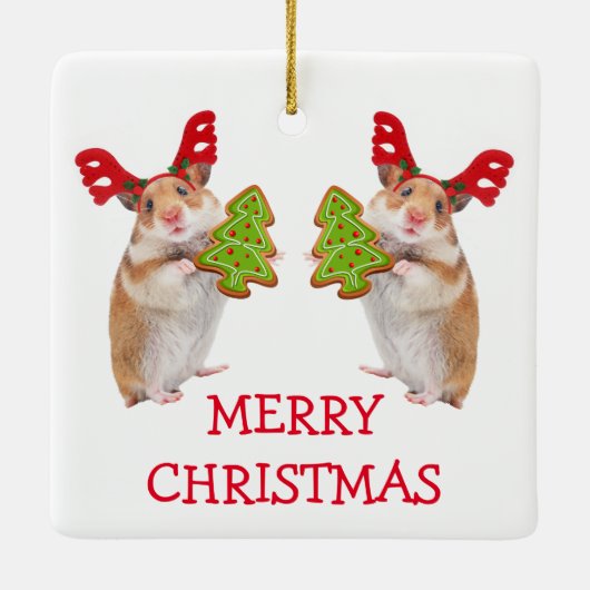 Niedlicher Hamster/Mouse Keramikornament (Rückseite)