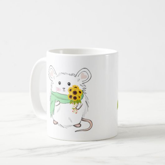 Niedlicher Hamster Sonnenblumen Kaffeetasse (Vorderseite Links)