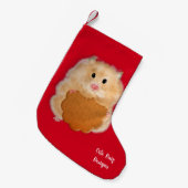 Niedlicher Hamster und Kekse Weihnachten Strumpf Kleiner Weihnachtsstrumpf (Vorderansicht (hängend))
