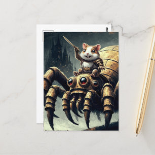 Niedlicher Hamster und Spider Postkarte