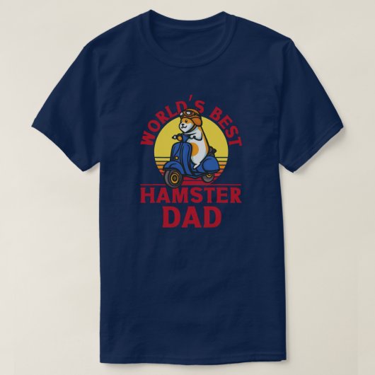 Niedlicher Hamster Vater Vater Retro Motor Scooter T-Shirt (Design vorne)