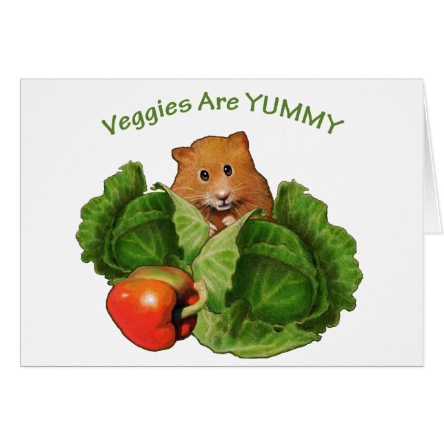 Niedlicher Hamster: Veggies sind lecker: (Vorderseite (Horizontal))