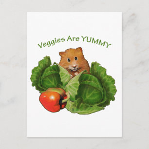 Niedlicher Hamster: Veggies sind Yummy: Gesundheit Postkarte
