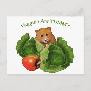Niedlicher Hamster: Veggies sind Yummy: Gesundheit Postkarte