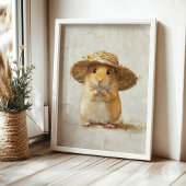Niedlicher Hamstermaler Bauernhof Whimsical Animal Poster