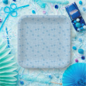 Niedlicher handgemachter Quallen-Muster blauer Hin Pappteller (Party)