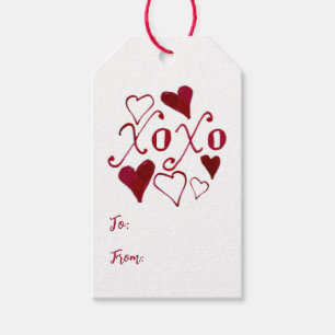 Niedlicher handgeschriebener XOXO Whimsical Valent Geschenkanhänger