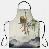 Niedlicher, handgestrichener Panda Schürze (Vorderseite)