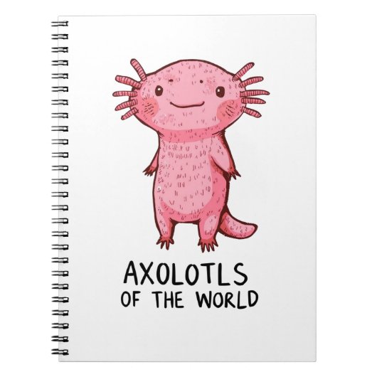 Niedlicher handGezeichnet Axolotl-Cartoon Notizblock (Vorderseite)