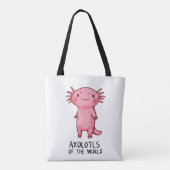 Niedlicher handGezeichnet Axolotl-Cartoon Tasche (Rückseite)