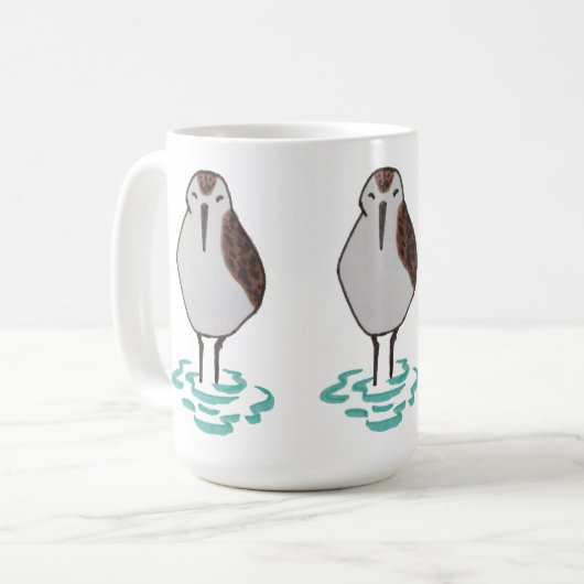Niedlicher handgezeichnet Ozeanbird-Coast Sandpipe Kaffeetasse (Vorderseite Links)