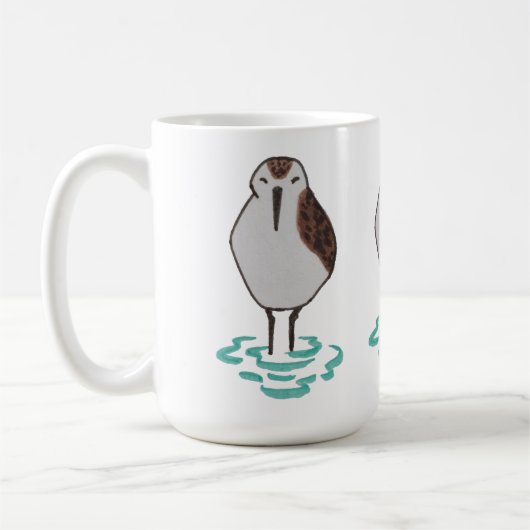 Niedlicher handgezeichnet Ozeanbird-Coast Sandpipe Kaffeetasse (Links)