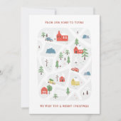 Niedlicher handGezeichnet Weihnachtsdorf-Gruß Feiertagskarte (Vorderseite)