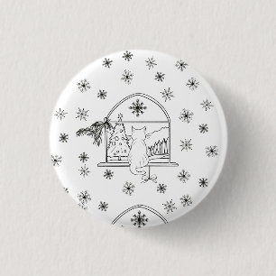 Niedlicher handgezeichneter Weihnachtsfeiertag Button