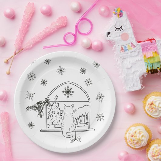 Niedlicher handgezeichneter Weihnachtsfeiertag Pappteller (Party)