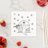 Niedlicher handgezeichneter Weihnachtsfeiertag Serviette (Beispiel)