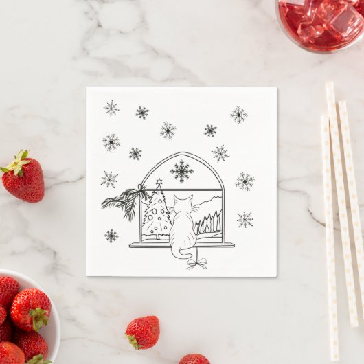 Niedlicher handgezeichneter Weihnachtsfeiertag Serviette (Beispiel)