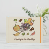 Niedlicher handgezogener Igel im Herbst mit Blätte Dankeskarte (Stehend Vorderseite)