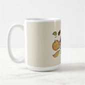 Niedlicher handgezogener Igel im Herbst mit Blätte Kaffeetasse (Links)