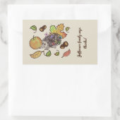 Niedlicher handgezogener Igel im Herbst mit Blätte Rechteckiger Aufkleber (Tasche)