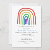 Niedlicher handgezogener Regenbogen Abschluss Einladung (Vorderseite)