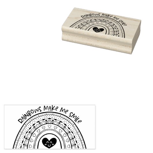 Niedlicher Handgezogener Regenbogen Gummistempel (Stempel)