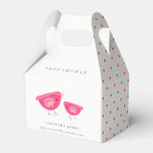 Niedlicher Handgezogener Regenbogen Pink Birdy Bab Geschenkschachtel (Rückseite)