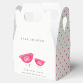 Niedlicher Handgezogener Regenbogen Pink Birdy Bab Geschenkschachtel (Geöffnet)