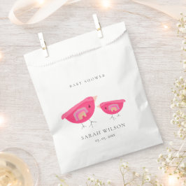 Niedlicher Handgezogener Regenbogen Pink Birdy Bab Geschenktütchen