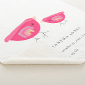 Niedlicher Handgezogener Regenbogen Pink Birdy Bab Sherpadecke (3/4)